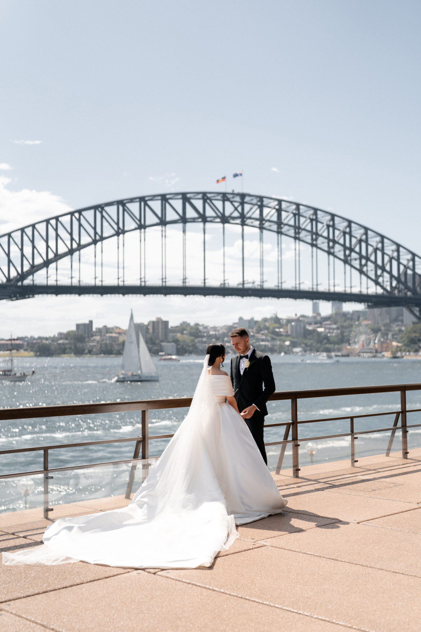 This Bride Wore a Stunning, Minimalist Gown to Her Elegant and Classic Wedding in Sydney
