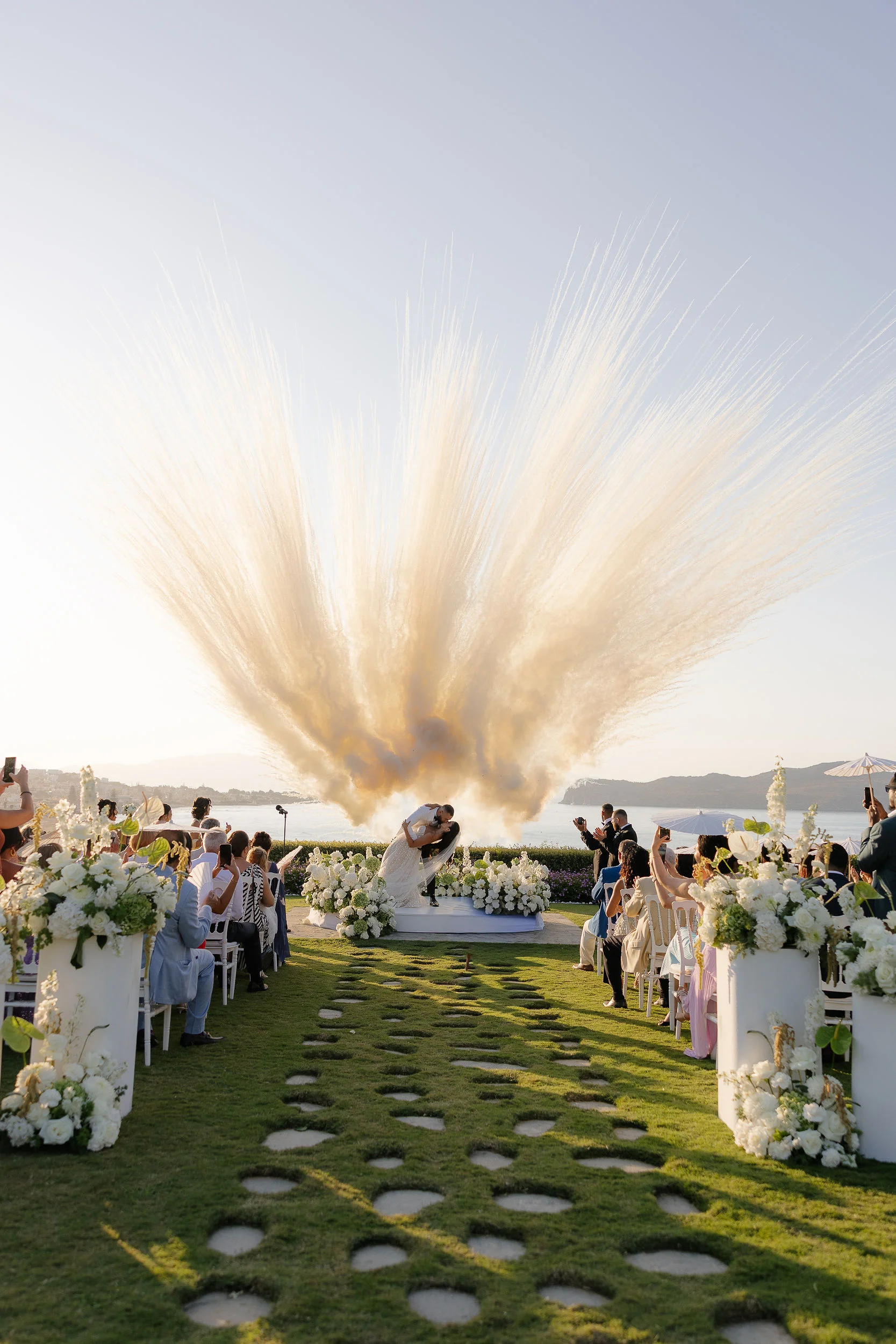 Andreea & Joey’s Sunset Destination Wedding at the Breathtaking Sea View by En Kipo in Greece